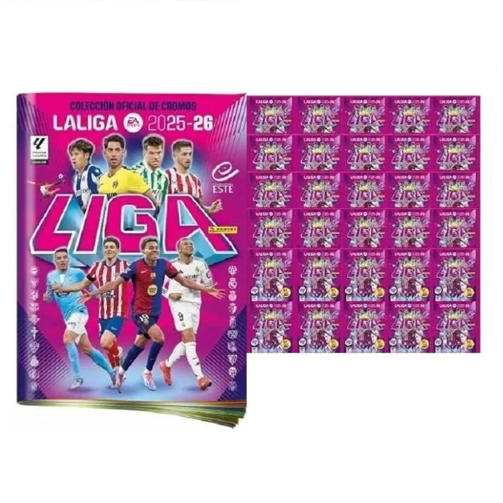 حزمة ألبوم الدوري الشرقي 2025-2026 - ملصقات سلسلة Panini La Liga الرسمية مجموعة ملصقات Panini المتاحة