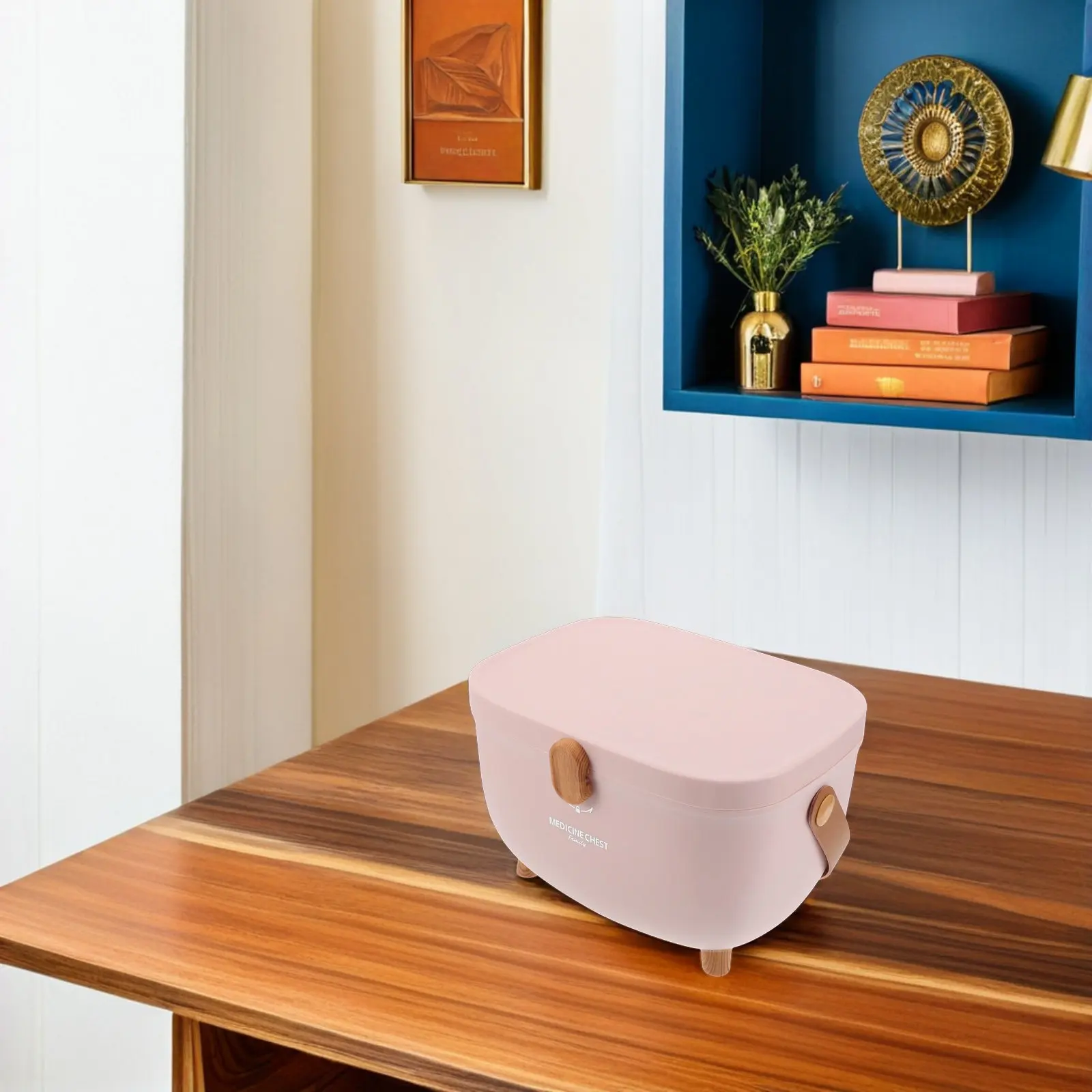 Waterproof Double-Layer Medicine Storage Box Portable with Smooth Edges Lidded Design for Medications Cosmetics Craft Supplies