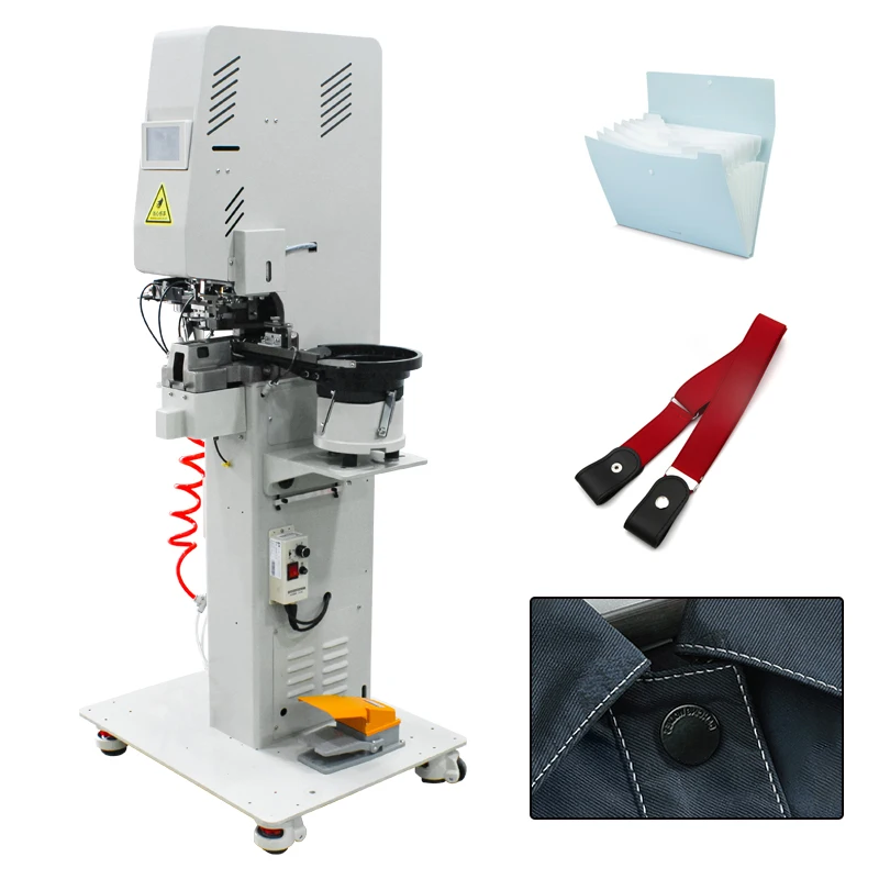Automatic Snap Button Setting Machine, High Efficiency for Bag Packaging Garment Leather Goods