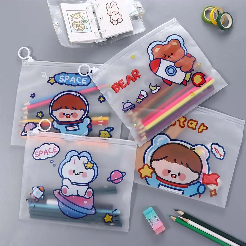 File Folder Pen Case Information Bag Test Paper Folder Pencil Case File Storage Bag Astronaut  File Bag Transparent File Bag