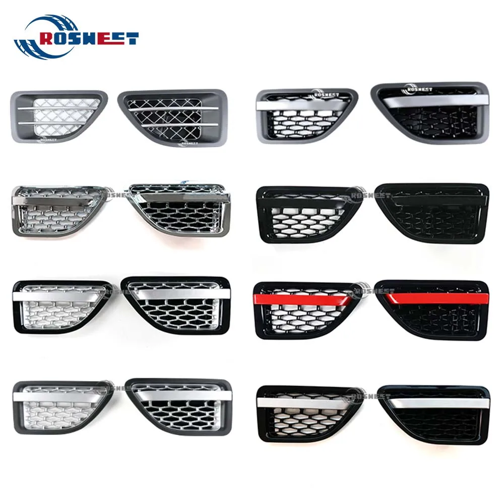 3pcs For Land Rover Range Rover Sport L320 2005-2009 Car Front Bumper Grille ABS Side Fender Vent Cover Grills Auto Accessories