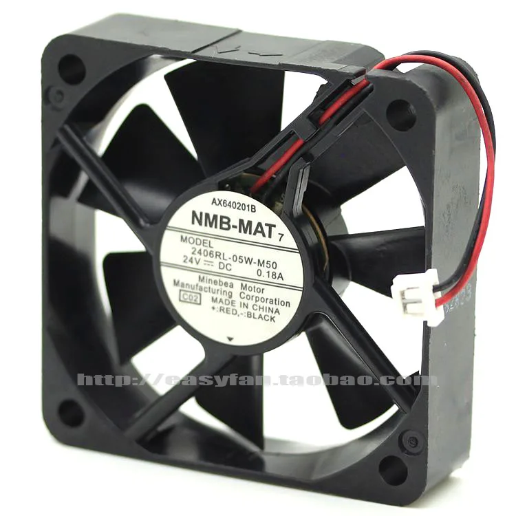 

NEW NMB-MAT NMB 2406RL-05W-M50 24V 0.18A 6015 6CM frequency double ball bearing cooling fan