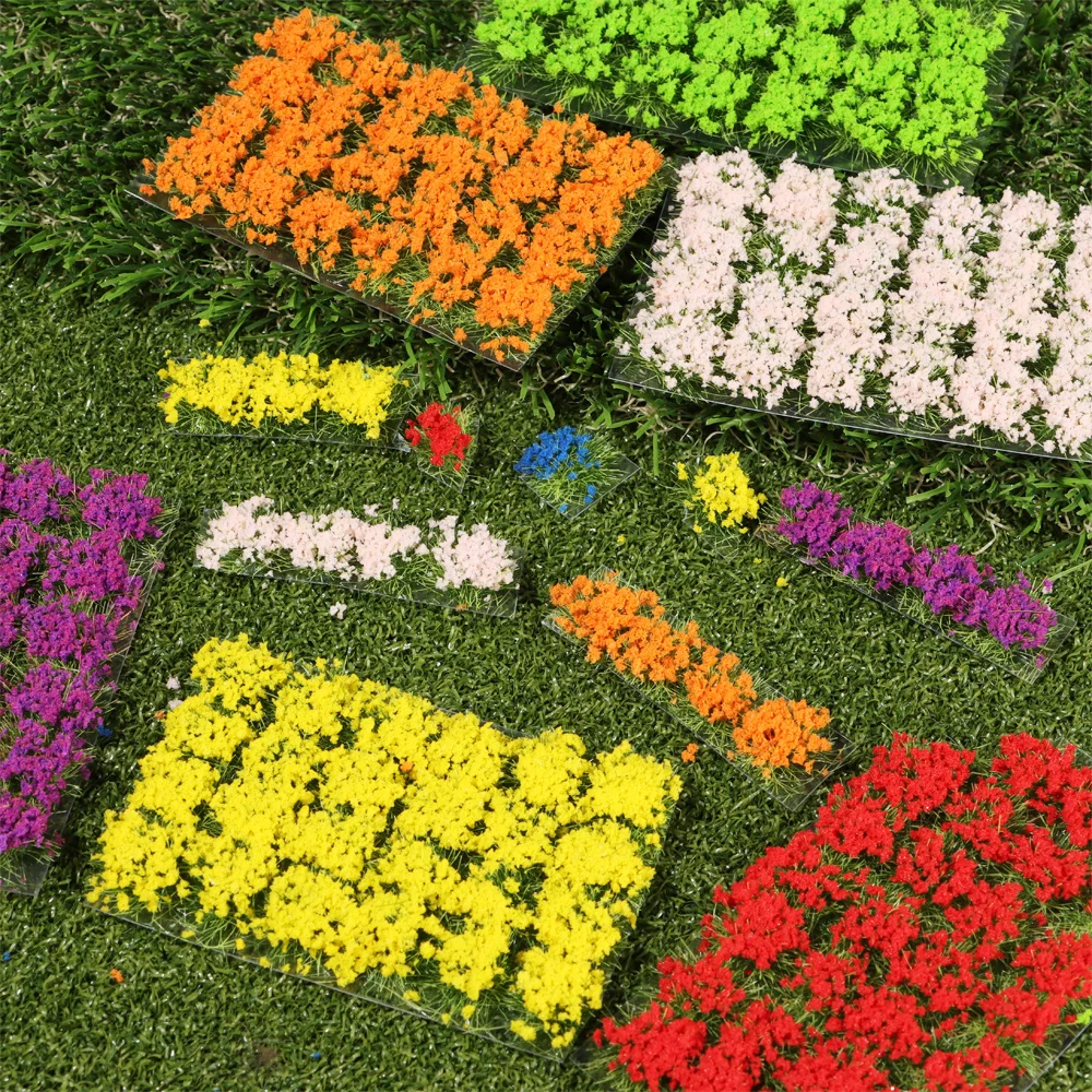 28PCS/Box Accessories Scenery Game Sandbox Flower Cluster Simulation Terrain Production Wild Miniature Grass Model Scene