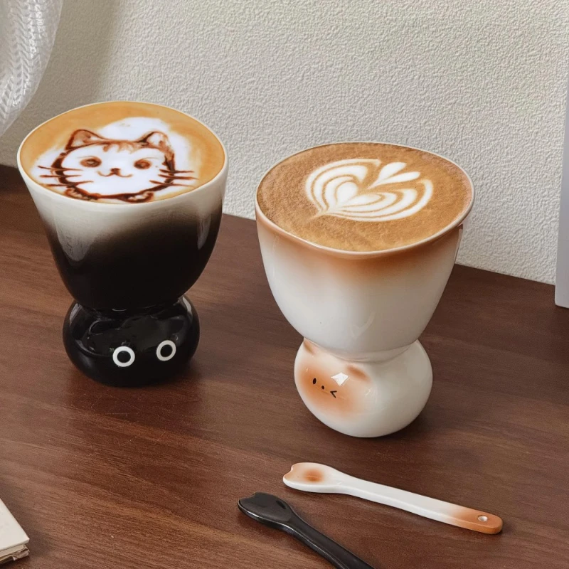 

360ml Cute Cat Ceramic Coffee Mug Creative Animal Latte Cup Kawaii Home Decor Ornament Milk Tea Coffee Cup Gift Idea