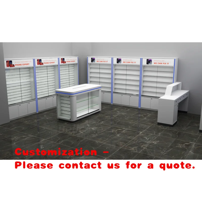 custom.Basic Mobile Phone Display Counter Display Showcases Retail Phone Repair Shop