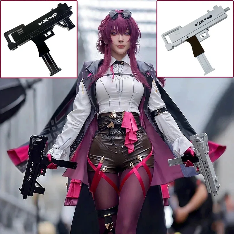 Honkai Star Rail Kafka Weapon Models PVC Gun Wood Detachable KnifeHonkai Star Rail Kafka Cosplay Wig Rose Purple Wig+cap