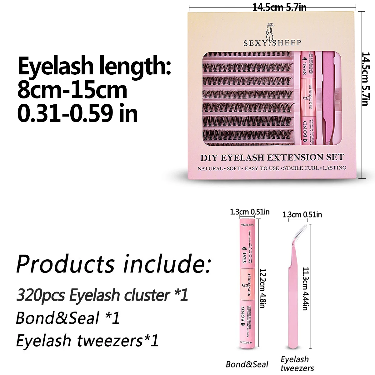 200 stücke DIY Wimpern verlängerung Kit Cluster Wimpern mit Pinzette mit Wimpern bindung und Siegel Wimpern kleber und Wimpern applikator Make-up-Tool