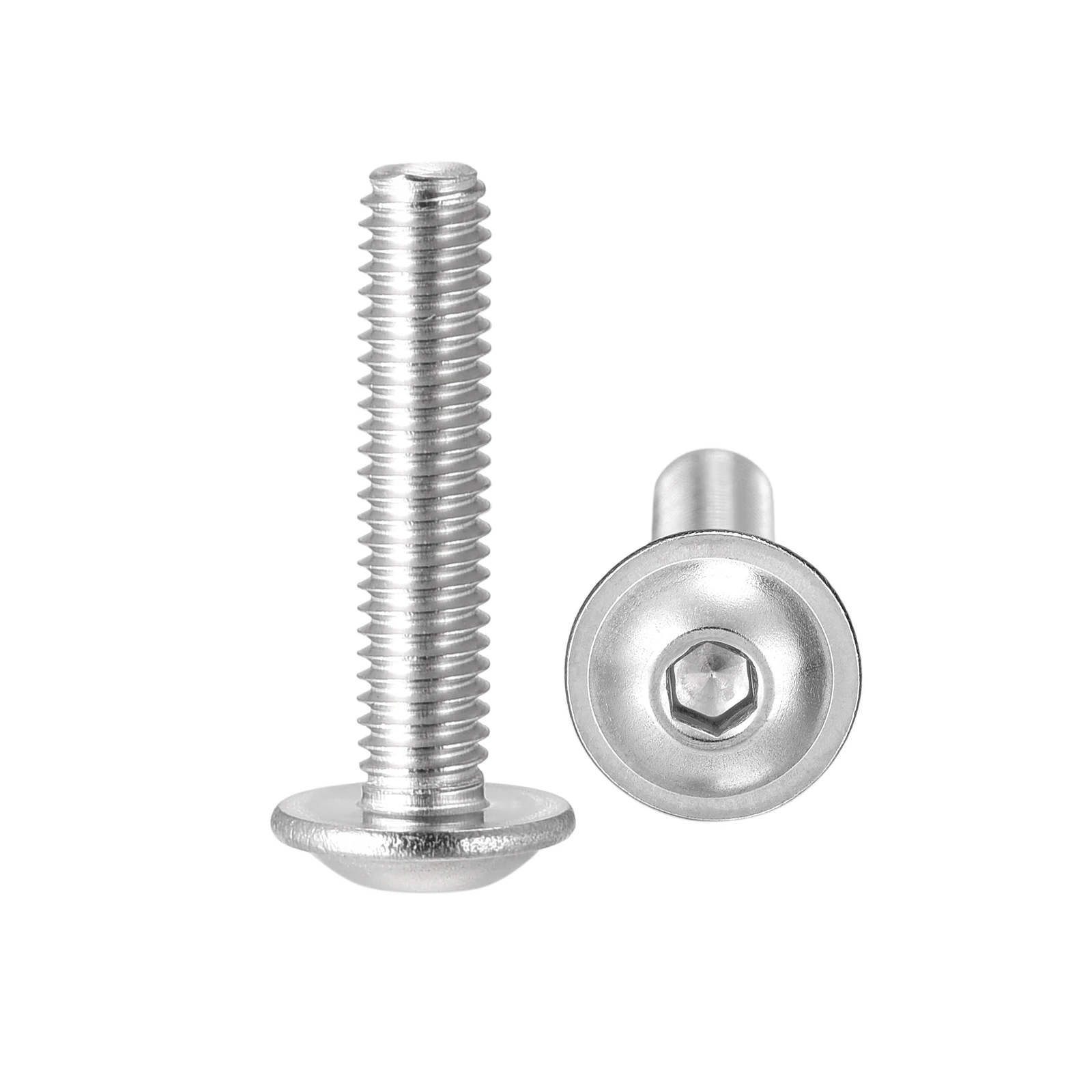 

20-100Pcs Flanged Button Head Socket Cap Screws Hex Socket Drive Screw 304 Stainless Steel Fasteners Bolts Machine Screw