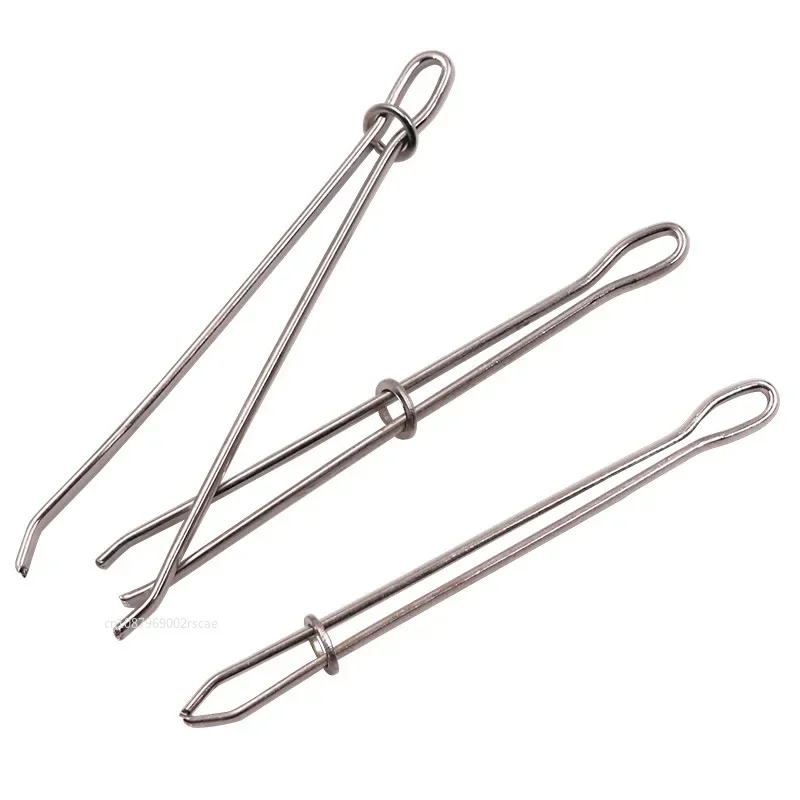 2/1pcs Stainless Steel Garment Clips Sewing DIY Tools Elastic Band Tape Punch Cross Stitch Threader Wear Rope Elastic Clamp