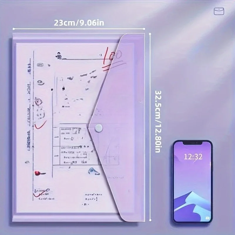 10pcs A4 Transparent Plastic File Folders, Waterproof PP Document Storage Bags - For Student Test Papers & Office Organization