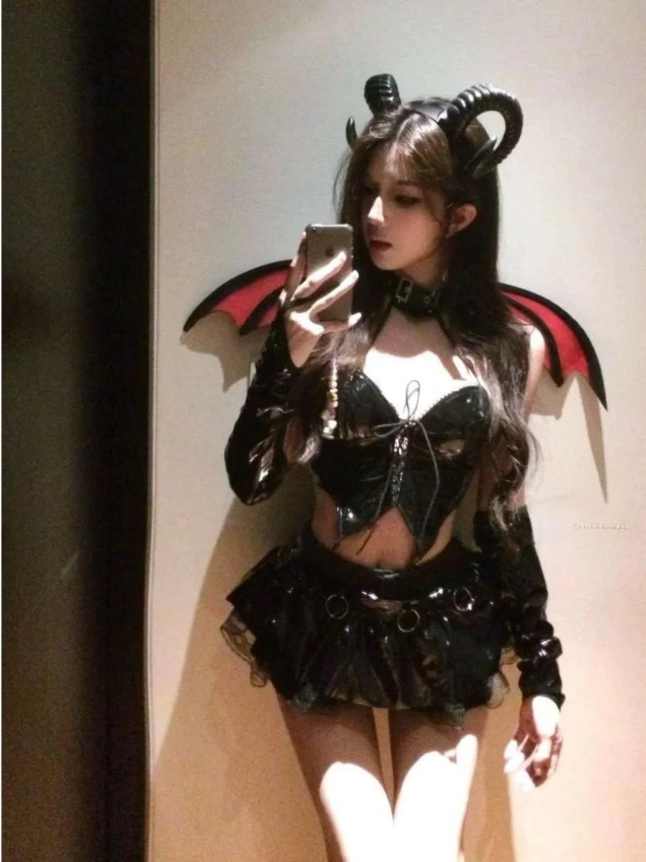 Nightclub Gogo Performance Outfit Devil Adult Halloween Anime Second Uniform Costume Bar Cherry Girl Sexy Stage Costume