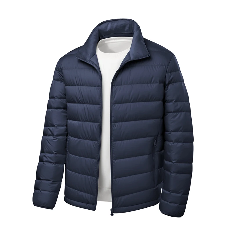 

Men's short, thin and portable down jacket Autumn and winter new styles White duck down stand collar warm jacket for men
