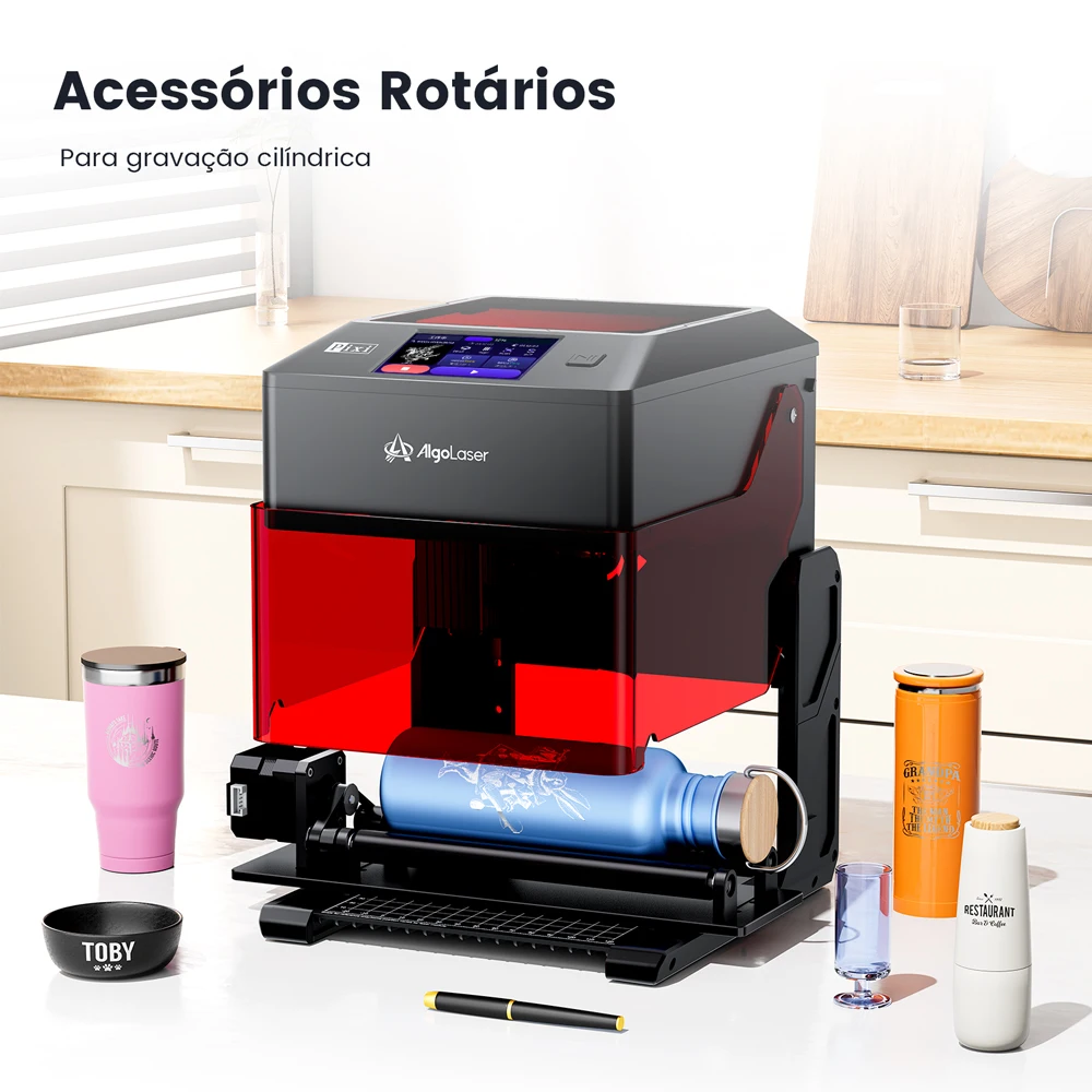 Gravador a Laser AlgoLaser PIXI 10W com Tela de Escrita, Máquina de Corte e Gravação a Laser Portátil, Luz Azul 445±5nm, Máquina CNC