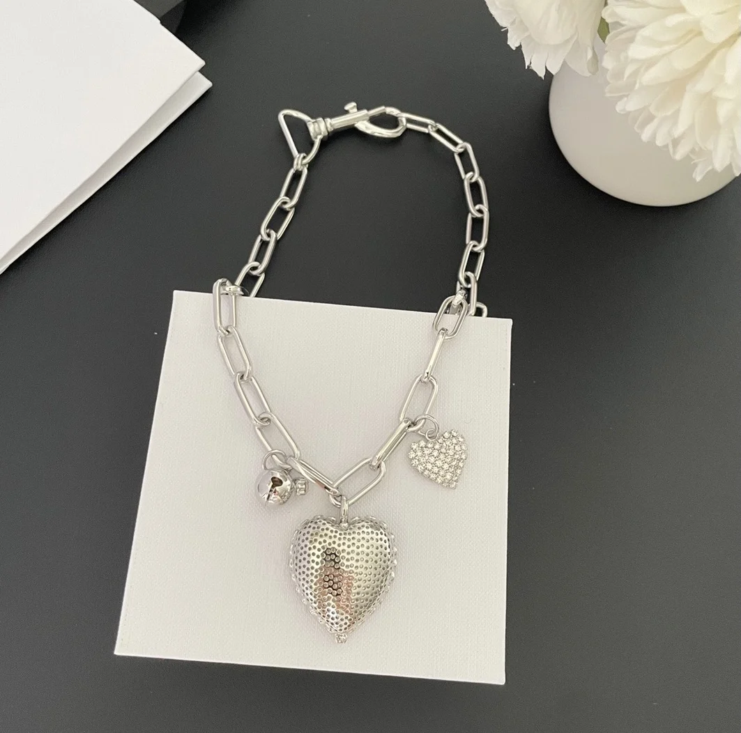 Necklace Fashion Temperament Light Luxury Heart Bell Chain For Women Collares Para Mujer Collar Jewelry Collier Femme Pendant