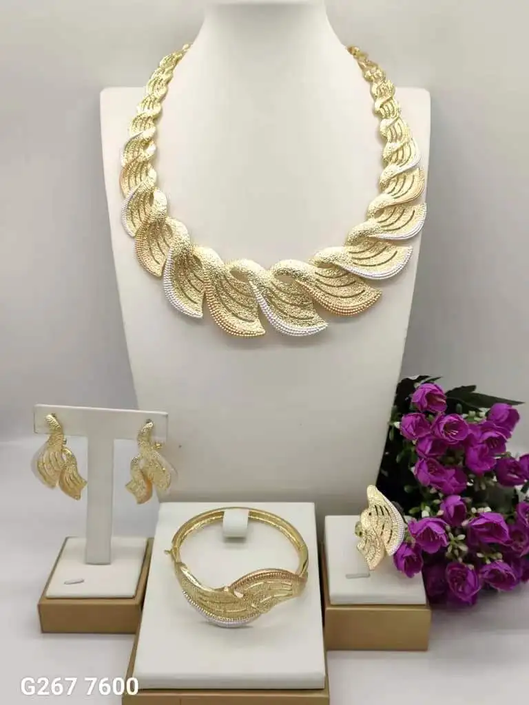 Big Jewelry Sets For Women Necklace Earring Set Gold Plated Bracelet Ring Italy Lady Jewllery Gifts 2026 New