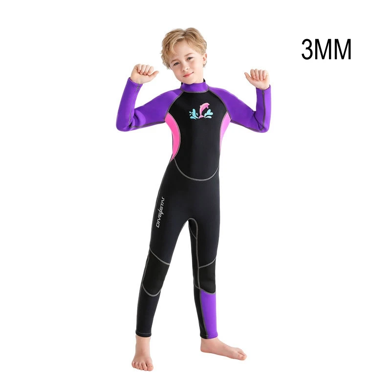 3MM dzieci neoprenowy jednoczęściowy nurkowanie z rurką sporty wodne na świeżym powietrzu plaża WetSuit dzieci nurkowanie kajakarstwo łowiectwo podwodne pływać kombinezon do nurkowania