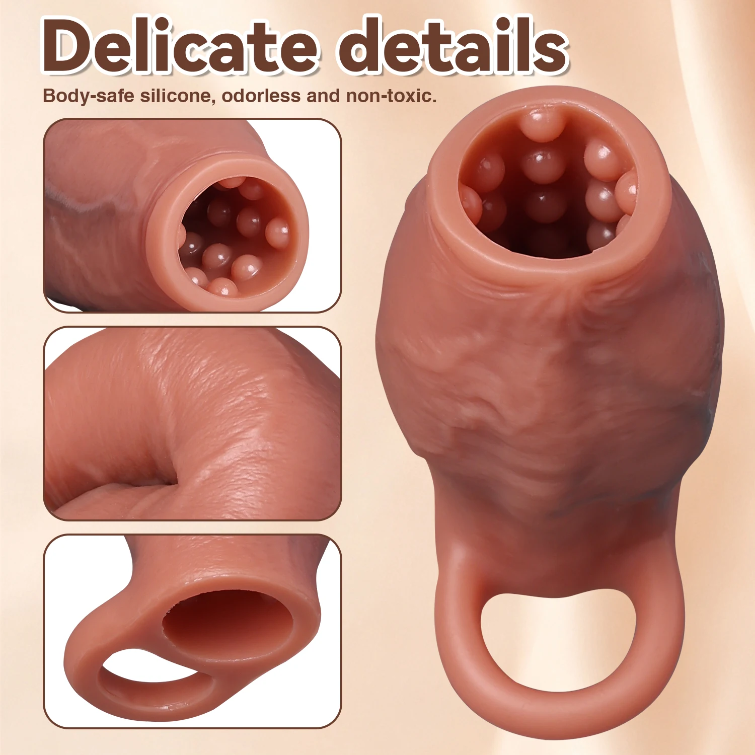 Thick Ring Cock Silicone Dick Sleeve Enlargement Lock Sperm Dildo Penis Adult Men Sex Toys Enlarged Penis Sleeve Male Sexy Toy