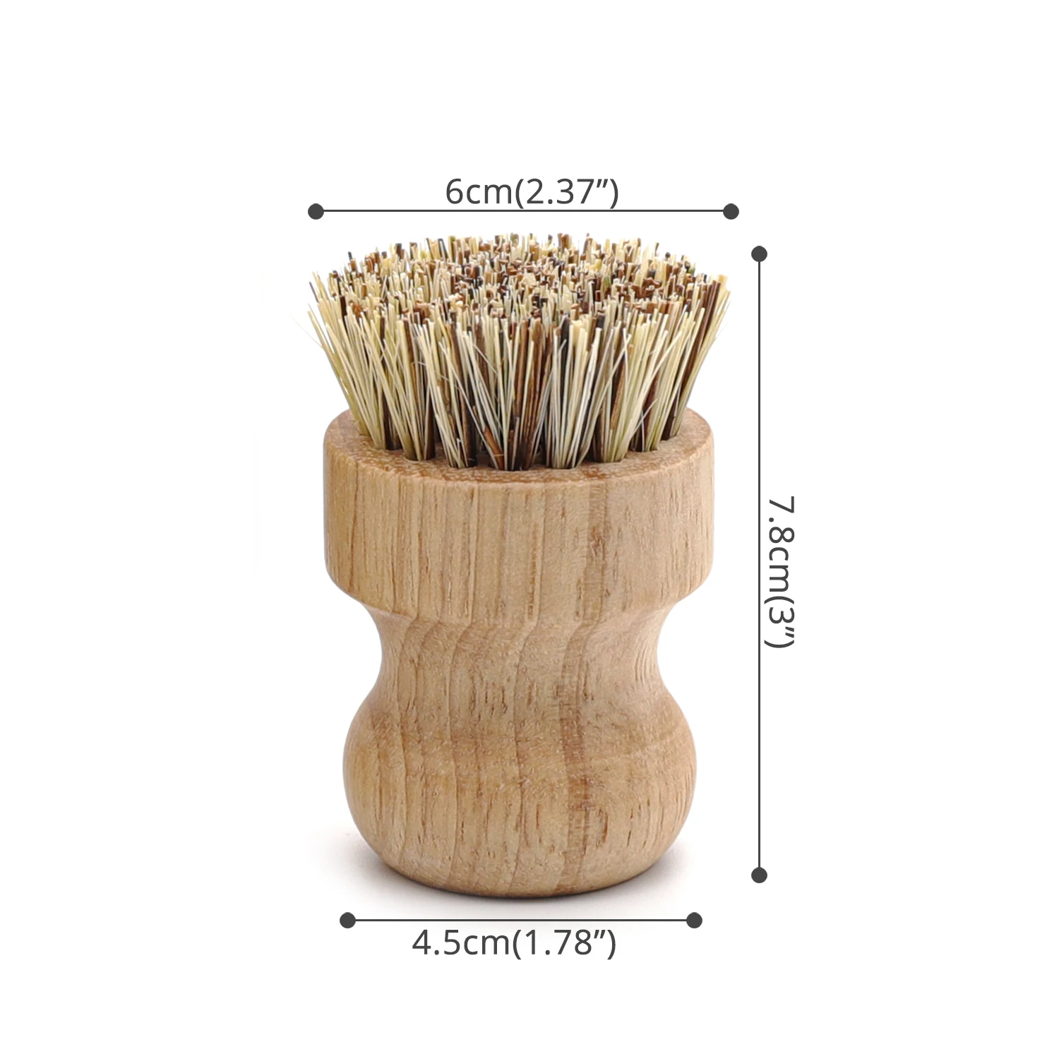 Leeseph Bamboo Dish Scrub Brushes, Kitchen Wooden Cleaning Scrubbers for Washing Cast Iron Pan/Pot, Natural Sisal Bristles