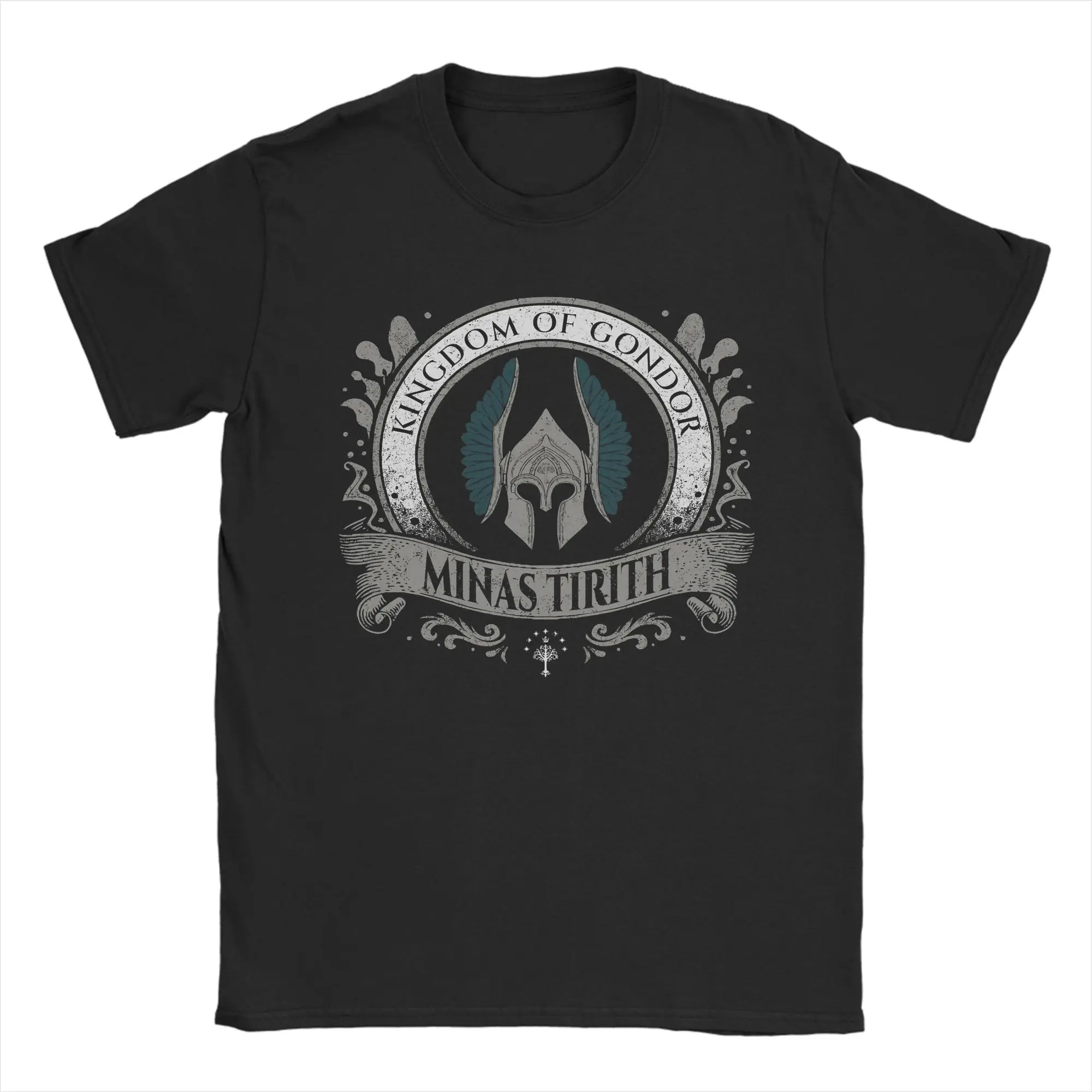 Футболки с эмблемой Minas Tirith Grunge L-Lords Of The R-Rings, мужские футболки из 100% хлопка, футболка с короткими рукавами, идея подарка, одежда