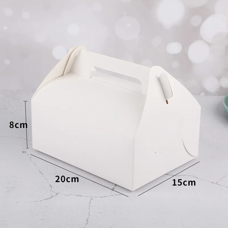 10/20pcs Foldable Cake Sandwich Baking Packaging Boxes For Wedding Birthday Party Hand-held Custom LOGO Takeaway Karft Paper Box