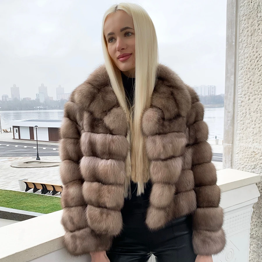 

Real Fox Fur Coat For Women Luxury Lapel Natural Fur Coat Female High Quality Coat Winter Warm Best Seller