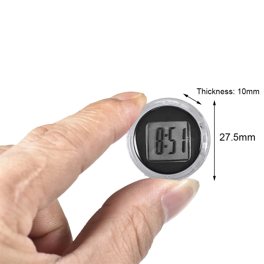 Motorcycle Digital Clock Waterproof Motorbike Stick-on Dashboard Car Clock Car Stick-On Mini Watch For Dashboard Boat Bike Home