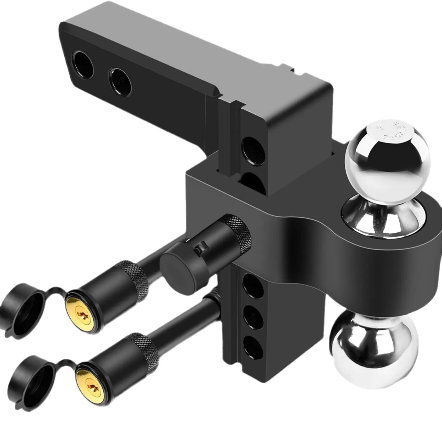 Strong tensile force, adjustable gold trailer arm 6 inches with latch lock, double-ended trolley tow