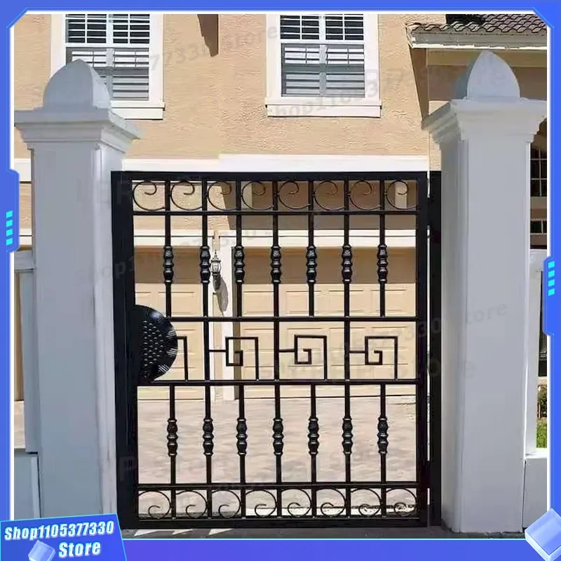 Modern Minimalist Wrought Iron Door Durable Luxury Entrance Gate for Residential Home Security Stylish Metal Front Entryway