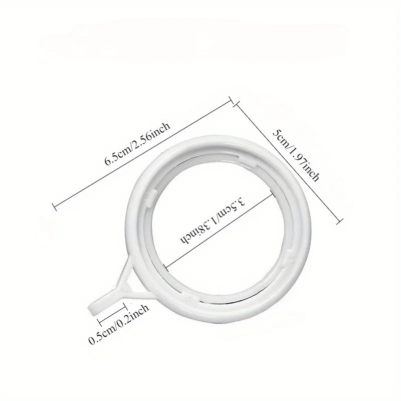 30Pcs Classic Style PP Curtain Rings with Eyelet - Durable, Rust Resistant, Solid Construction for Curtain Rods