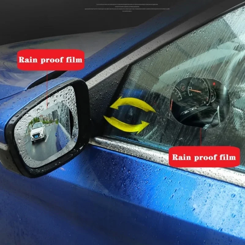 2pcs New Car Sticker Rainproof Film Rearview Mirror Rain-proof Waterproof  Anti-Fog Stickers Auto Safety Driving Car Accessories