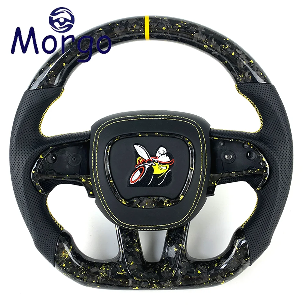 

For Dodge Customized Embroidery Carbon Fiber Racing Style Design Cars Steering Wheel for Dodge Charger Challenger Hellcat Srt RT