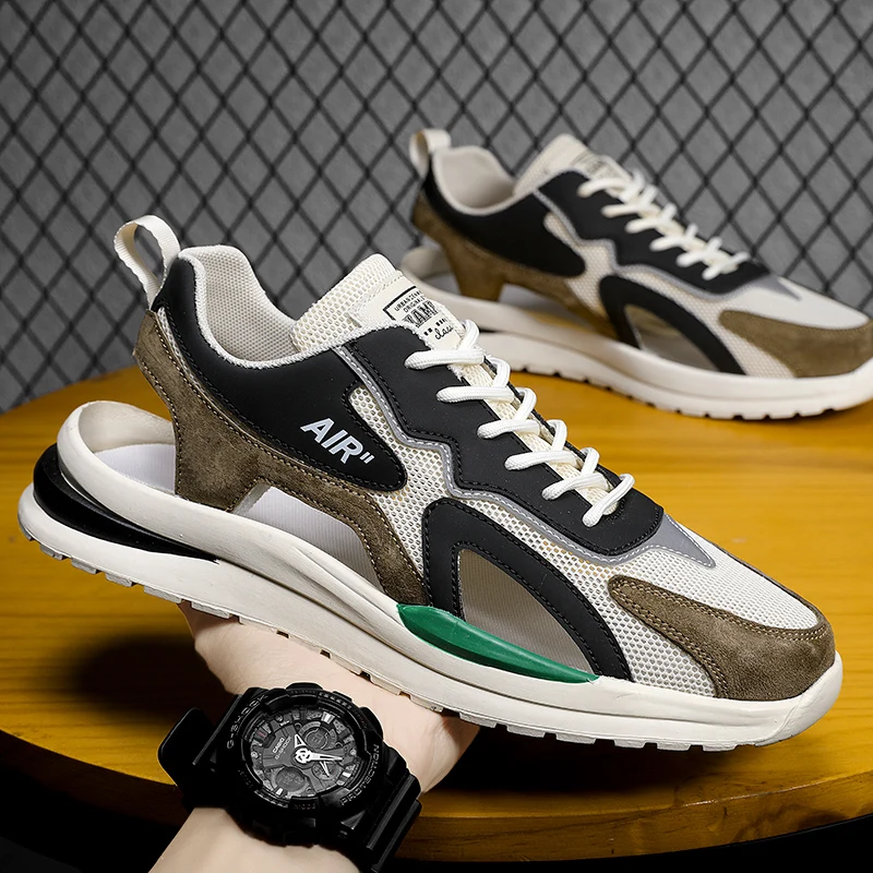 Hollow Men Sandals Mesh Breathable Shoes New Beach Men's Slippers Comfortable Non-slip Trendy Casual Men's Sneakers Sandals