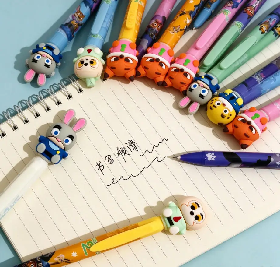 3pcs / 6pcs Zootopia Retractable Gel Pens, Cartoon Stationery for Kids & Students, Ideal for Gifts and Reward