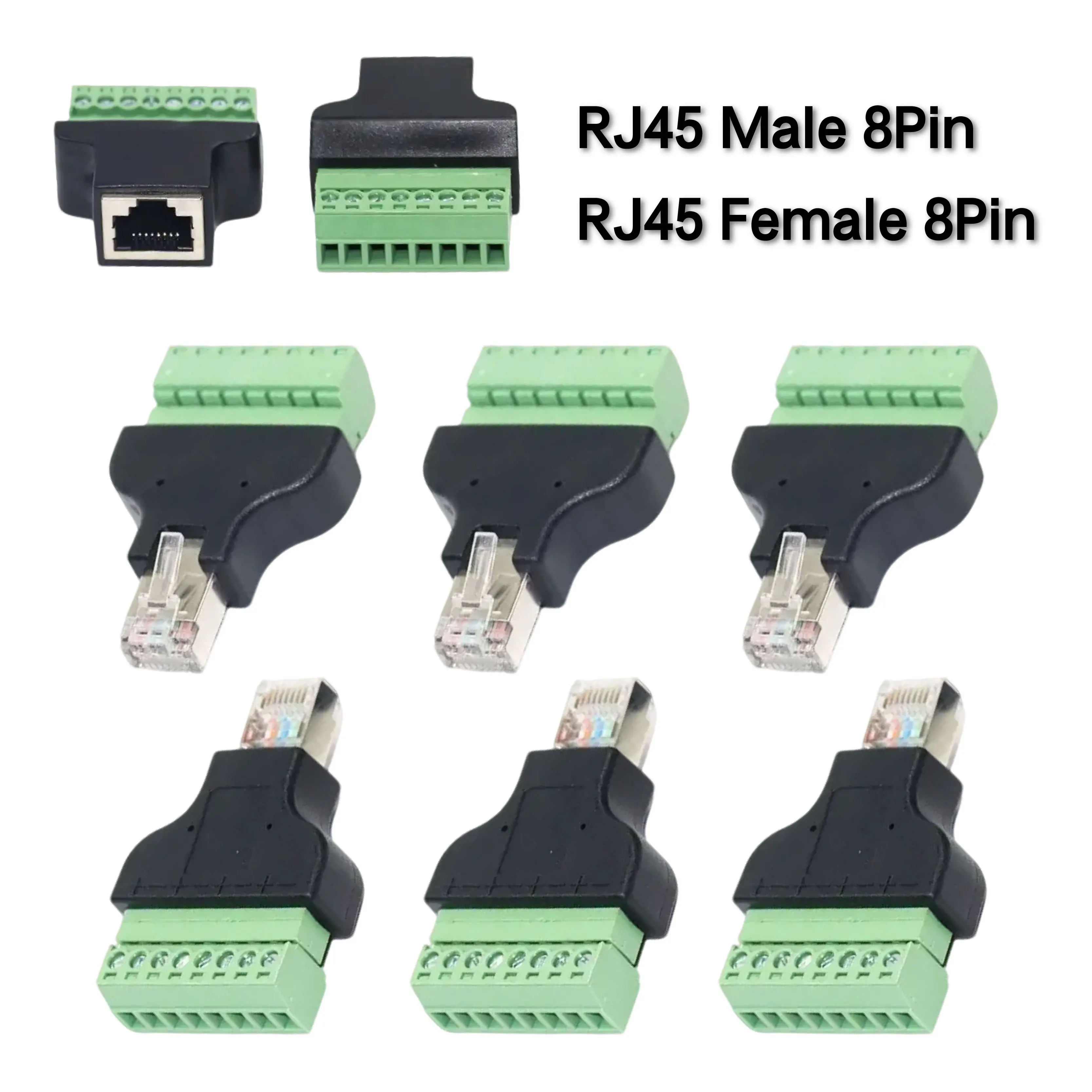 

Ethernet RJ45 «папа/гнездо» на 8-контактный разъем с винтовыми клеммами Сетевой адаптер Кабельный разъем