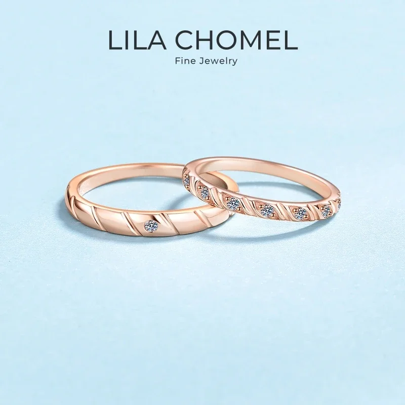Lover Engagement 18K Rose White Gold Women Men Wedding Bands Moissanite Diamond Girl Friend Birthday Gift PT950 Platinum Rings