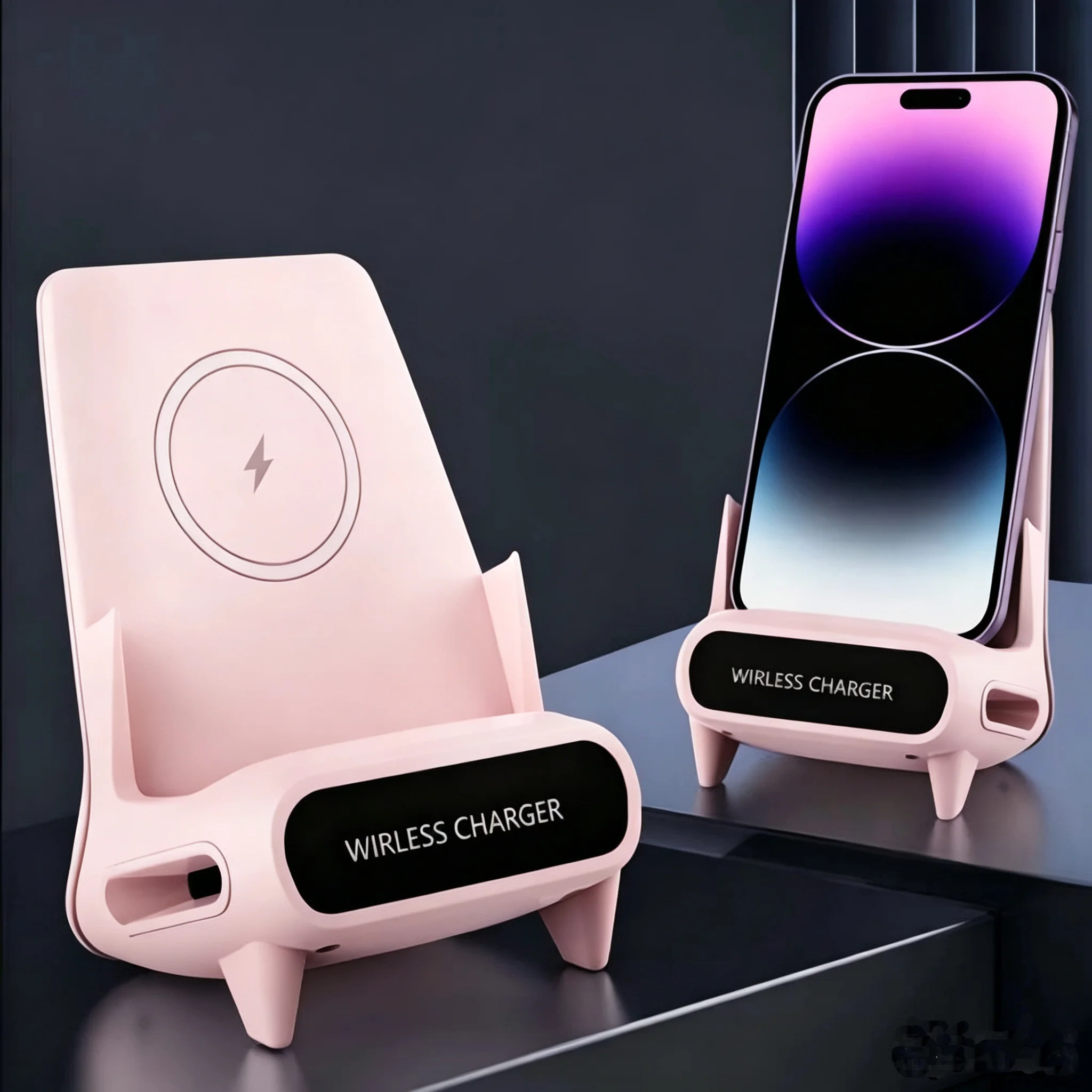 Phone Wireless Charger Fast Charging Station Desktop With Speaker Holder Stand For iPhone 18 17-12 Samsung S25 S24 Xiaomi Huawei