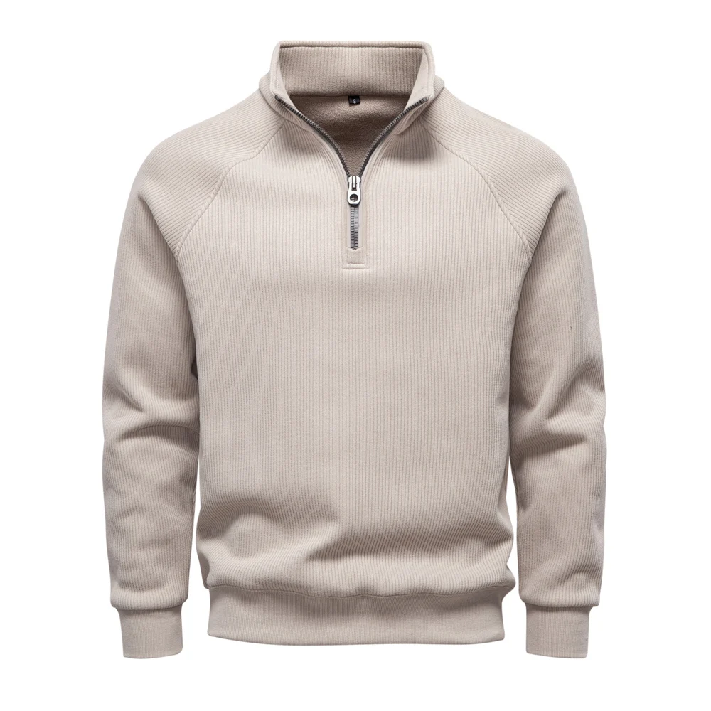 AIOPESIN Men Winter Thermal Sweater Cotton Zipper Slim Fit Thermal Underlayer Top Luxury Soft Shell Pullover Sweatshirt Hoodies