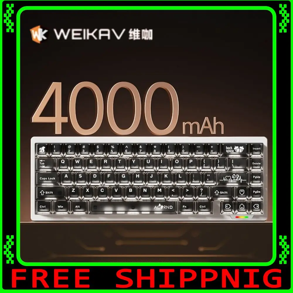 

Weikav Lucky65 V3 Wireless Aluminum Mechanical Keyboard Kit 3 Mode Wired 60% Bluetooth 2.4G RGB Hotswap PC Gaming Keyboard Gift