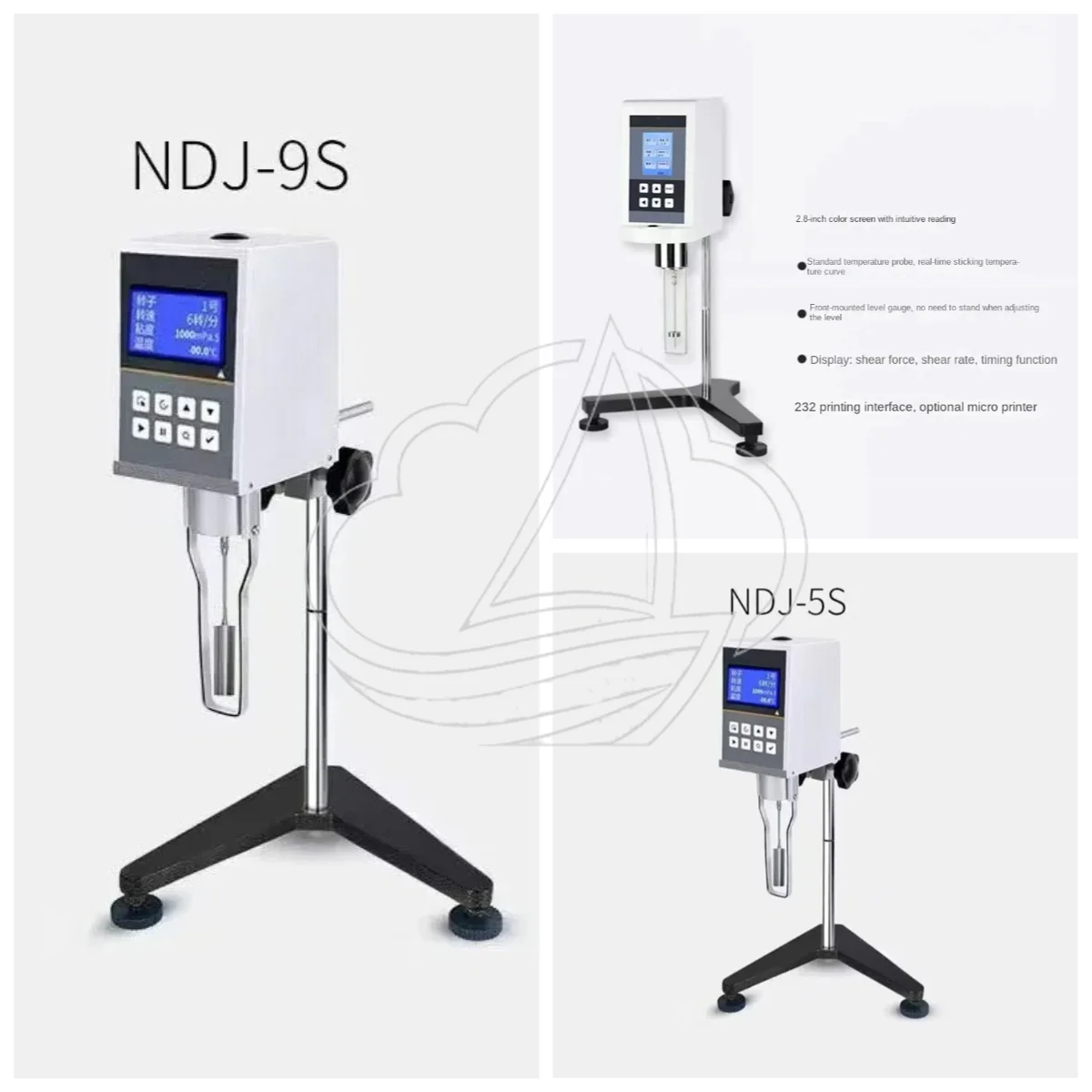 Lab Digital Rotational Viscosity Meter NDJ-5S/8S/9S, 10~6000000 mPa.s Tester with Temperature Probe
