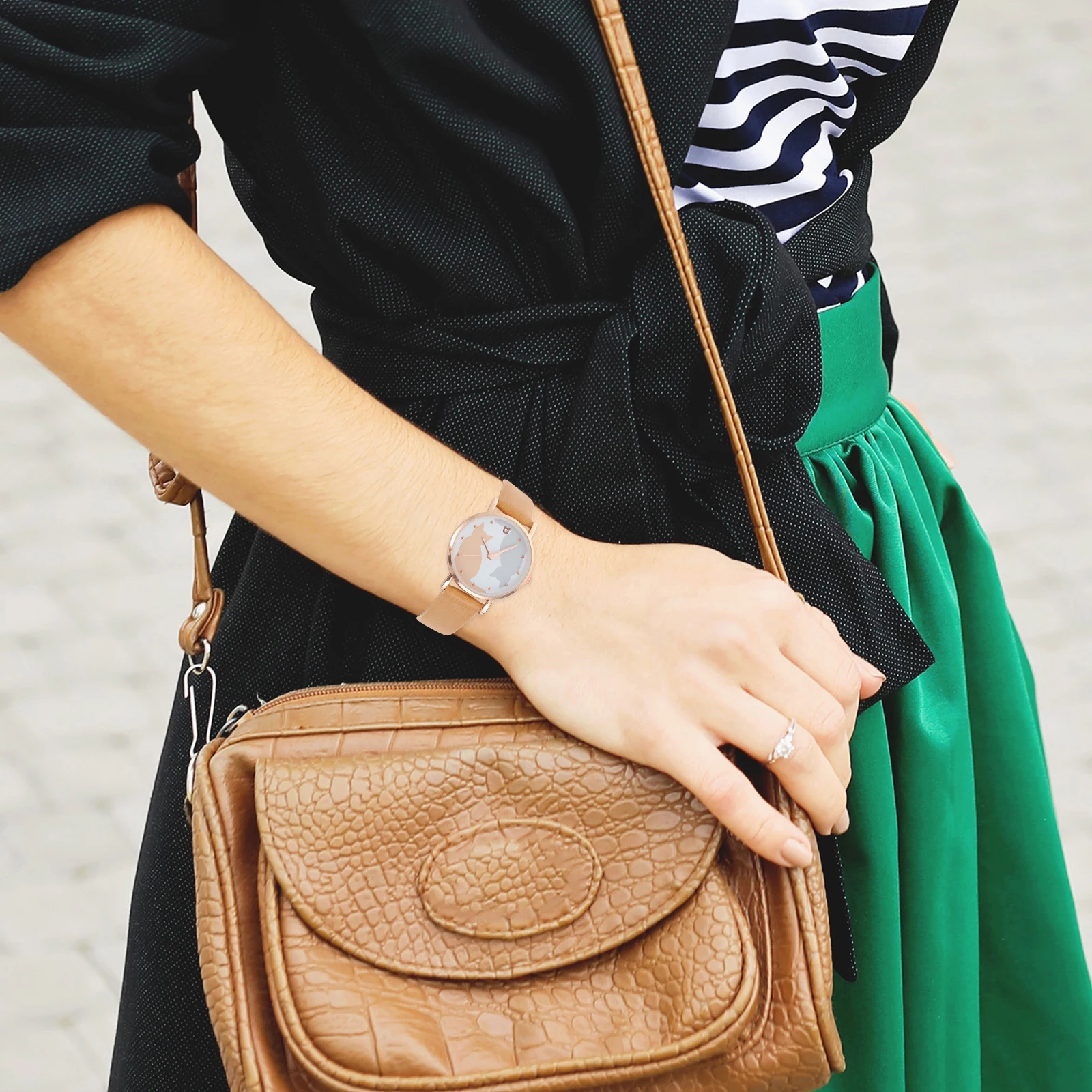 

Часы из алюминиевого сплава с рисунком котенка, наручные часы с рисунком котенка, женские часы для отдыха, женские повседневные деловые кварцевые часы, подарок