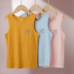 Kids Summer Tee Vest for Boys Children Summer Vest Tops for Girls Candy Tank Top Children Clothes Cotton Tees Sleeveless T-shirt