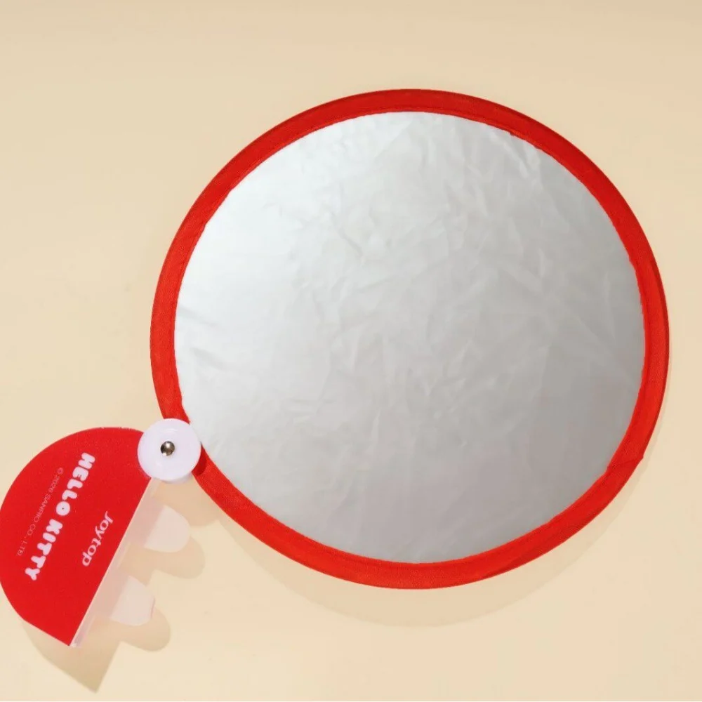 1Pcs Genuine Sanrio Hello Kitty Folding Reflective Hand Fan Pink Red Portable Collapsible Handheld Fan for Party Rave Travel view 3