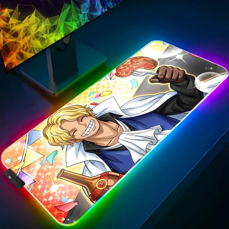 RGB Computer Varmilo Keyboard LED Mouse Pad 90x40cm one piece Sabo Backlight Gaming Accessories Gamer Carpet Desk Mat Mousepad