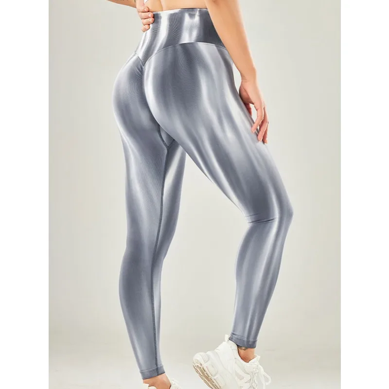 Krisnanas Tie Dye 7colors Sportwear Pants Skinny Smooth Fitness High Waist High Elastic Wrap Tights Pant Woman Clothes 117224