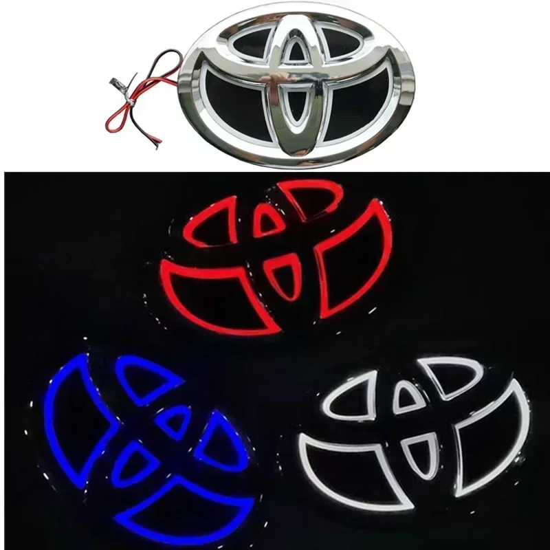 

5D Car Front Grille Trunk Logo LED Light Retrofit for Toyota Corolla Reiz PRADO Yaris LANDCRUIS Camry Vios Highlander LVALON
