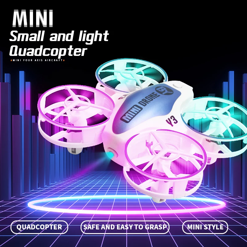 

4-Axis Mini Rc Drone Long-Endurance Fixed-Height Remote Control Aircraft Obstacle Avoidance Quadcopter with Light Helicopter Toy