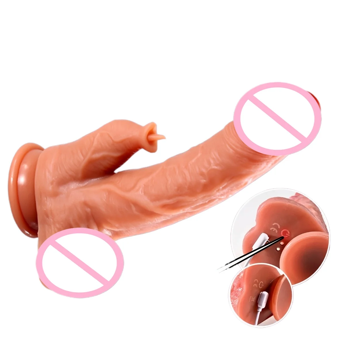 1pc with Remote Control Massage Soft Liquid Silicone Simulated Personal Massage Multiple Modes Rotating Heating Function For 18+