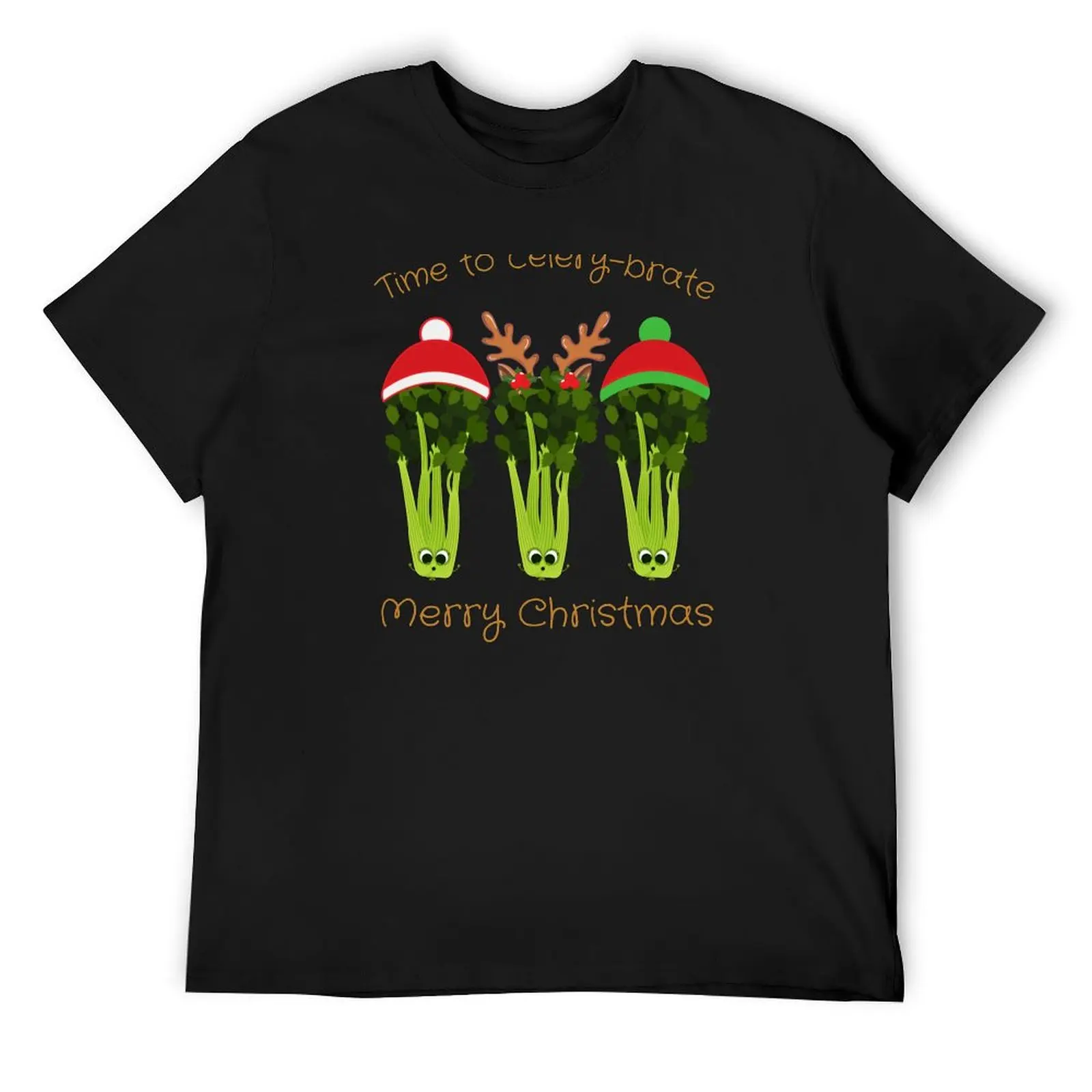 Time to Celery-brate Merry Christmas Celery Santas Celebrating the Holidays T-Shirt vintage oversized mens cotton t shirts