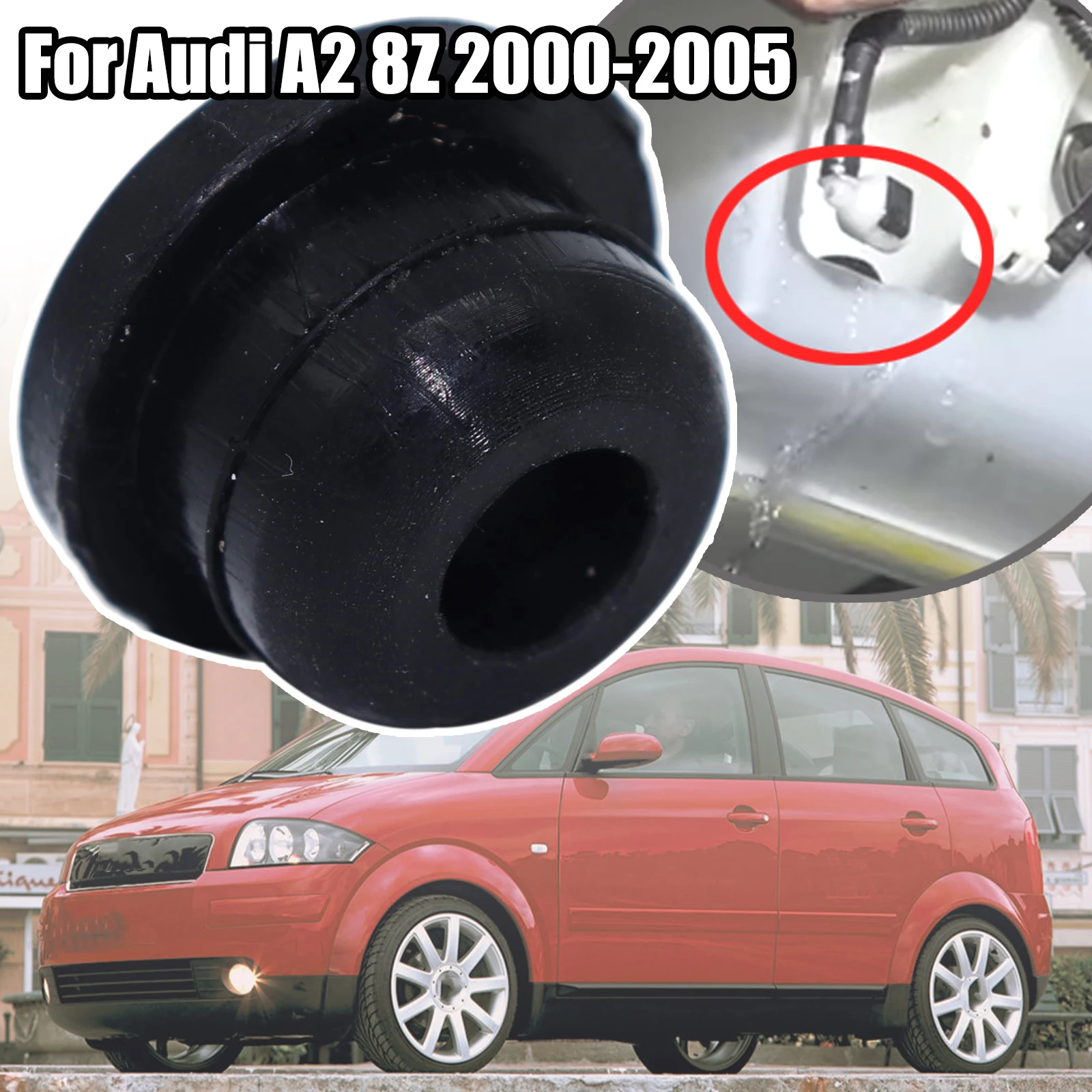 

For Audi A2 8Z 2000 - 2005 A3 8P/8V/8L Windscreen Washer Headlight Pump Seal Water Reservoir Gasket Mount Rubber Cap Clip Plug