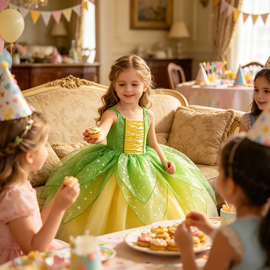 2026 Summer Dresses Baby Girl Elf Princess Dress Up Sets Kids Birthday Party Gifts Clothes Child Carnival Fairy Cosplay Costumes